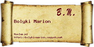 Bolyki Marion névjegykártya